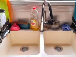 My kitchen sink with the same dishwashing liquid I bought 10 years ago.